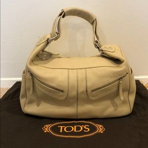 JP Tod Authentic Light Beige Leather Satchel